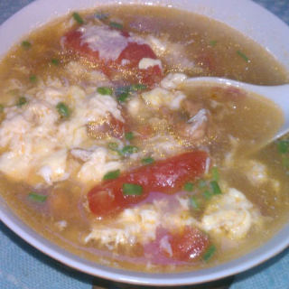 番茄肉片鸡蛋汤的做法